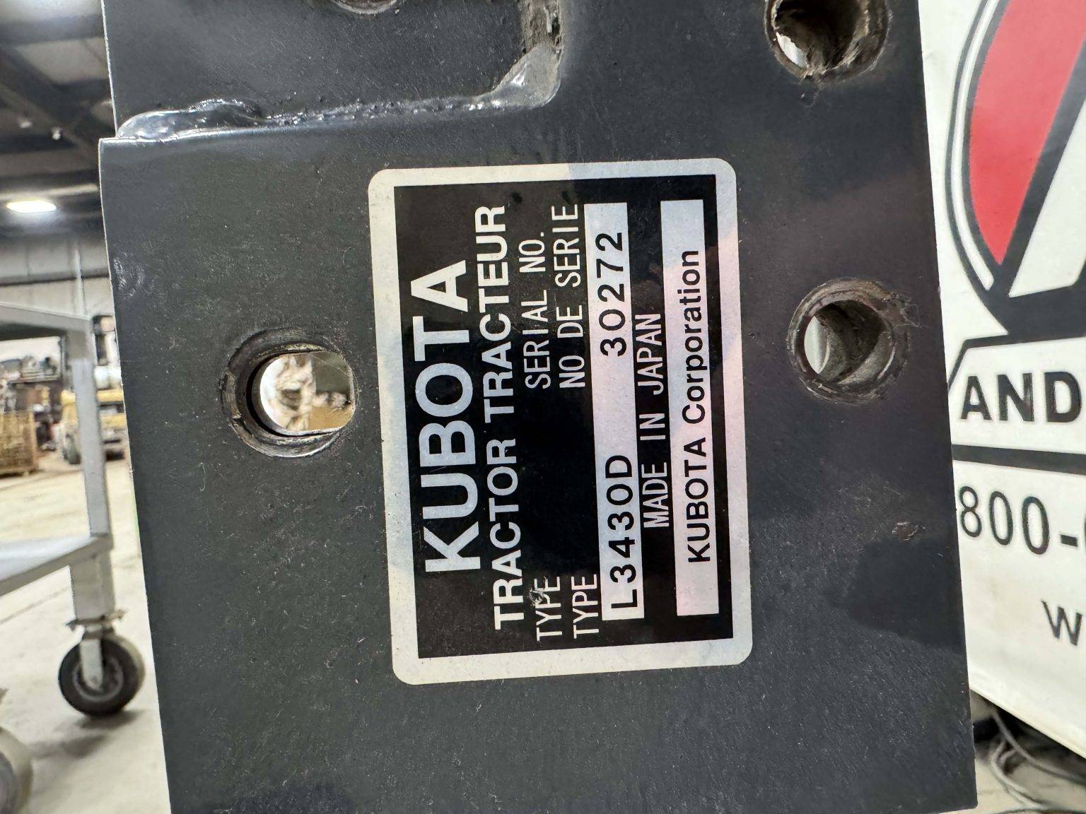 NEW KUBOTA FRAME - TC220-54003 - Anderson Tractor Inc.