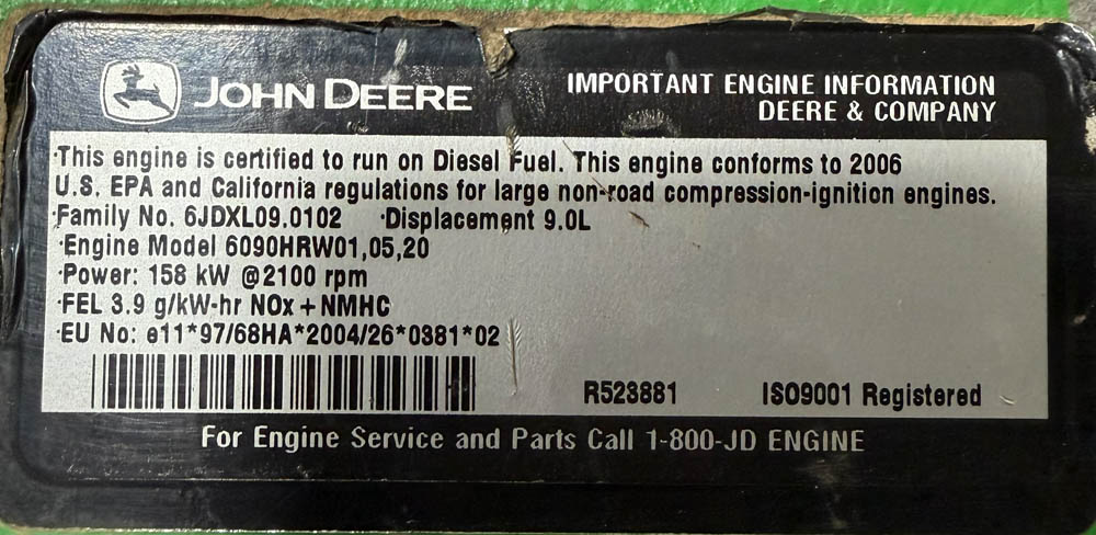 GOOD USED JOHN DEERE 8130 ENGINE ASSY - SE501744 - Image 6